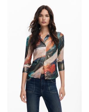 Desigual Multitone Blouse - Blue