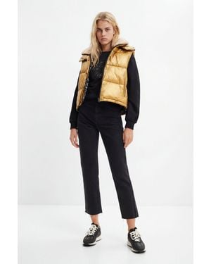 Desigual Vaqueros Straight Cropped, Mujer, Algodon, Negro - Azul
