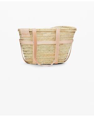 Desigual Cesta De Mimbre S Piel, Paja, Blanco