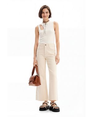 Desigual Cropped Culotte Jeans, Cotton - Natural