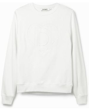 Desigual Embossed Imagotype Sweatshirt, Cotton - White