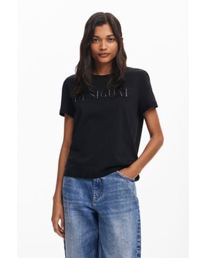 Desigual Camiseta Logotipo - Negro