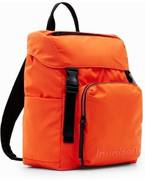 Desigual Mochila Grande Reciclada, Mujer, Poliester, Naranja