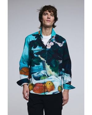 Desigual Still Life Check Shirt, Cotton - Blue