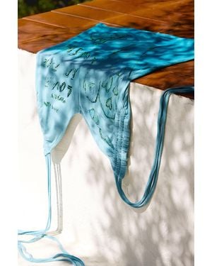 Desigual Vintage Halter Top Lettering, Viscose - Blue