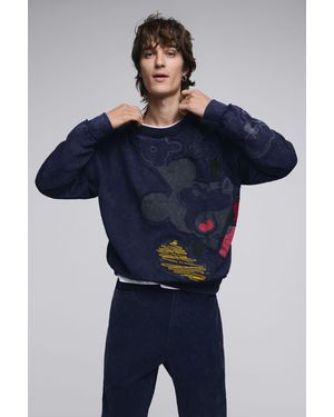 Desigual Mickey Mouse Tie-Dye Sweatshirt - Blue