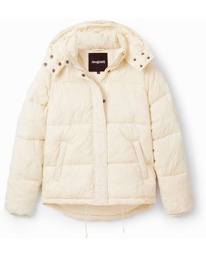 Desigual Textured Quilted Jacket - Natural