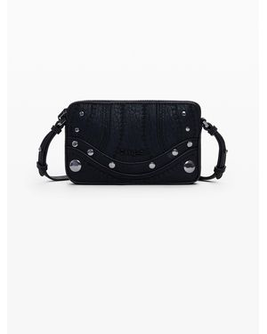 Desigual Medium Embroidered Crossbody Purse, Polyurethane - Black