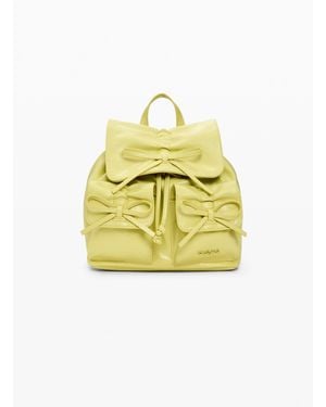 Desigual Small Shiny Bow Backpack, Polyurethane - Yellow