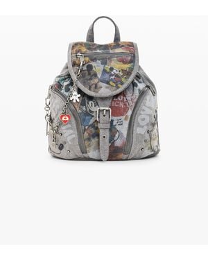 Desigual Small Mickey Disney Denim Backpack - Gray