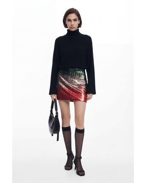 Desigual Sequin Miniskirt, Polyester - Red
