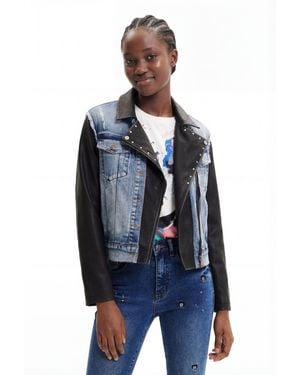 Desigual Mickey Mouse Hybrid Denim Jacket - Blue