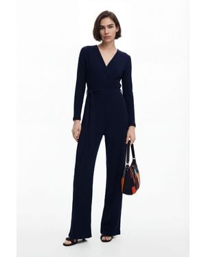 Desigual Fluid Jumpsuit Belt - Blue