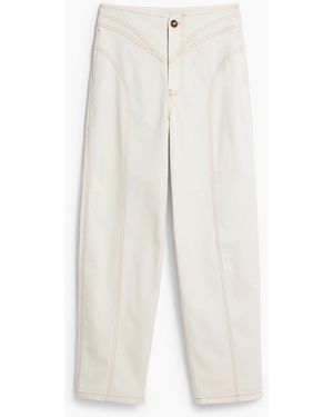 Desigual Balloon Trousers With Front Pockets, Cotton - White