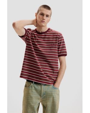 Desigual Striped Knit T-Shirt - Red