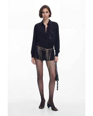 Desigual Shirt With Pocket Detail, Viscose - Black