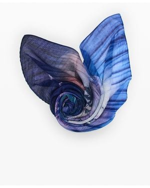 Desigual Foulard Estampado Flores, Poliester, Azul