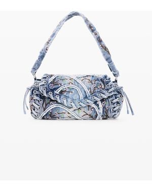 Desigual Bolso Bordados Grande, Algodon, Azul