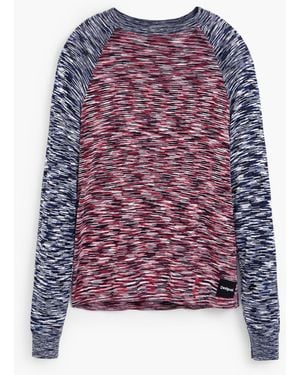 Desigual Two-Tone Marled T-Shirt, Viscose - Blue