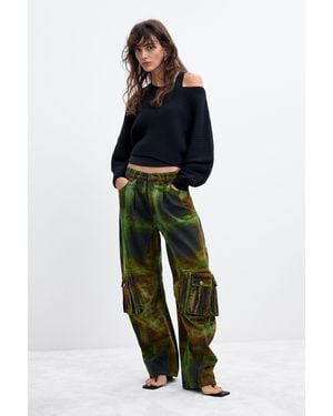 Desigual Pantalón Cargo 100% Algodón M. C. Lacroix, Mujer, Algodon, Verde