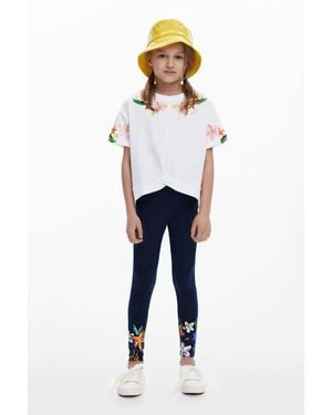 Desigual Floral Leggings - Blue