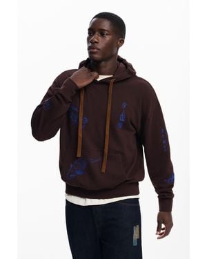 Desigual Dragon Hoodie, Cotton - Red