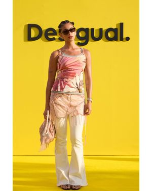 Desigual 2-In-1 Strappy Top, Polyester - White