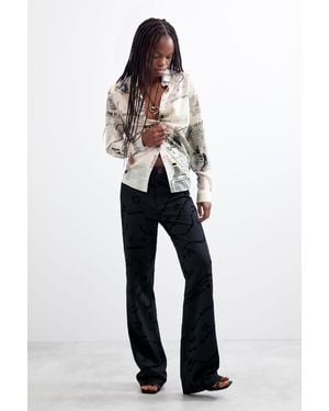 Desigual Long Flocked Trousers - Blue