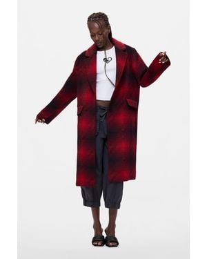 Desigual Long Checkered Coat