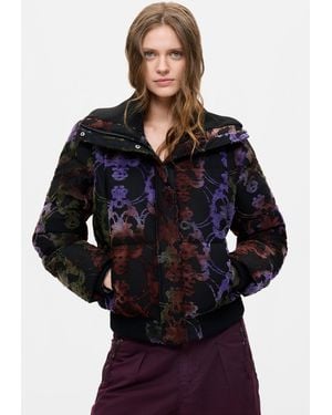 Desigual Short Padded Coat, Polyester - Blue