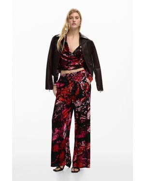 Desigual Trousers Designed By Mr. Christian Lacroix - Red
