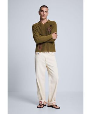 Desigual Paisley Pants 100% Cotton, Cotton - Natural