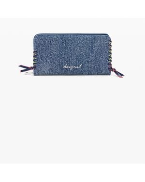 Desigual Medium Denim Heart Wallet, Cotton - Blue