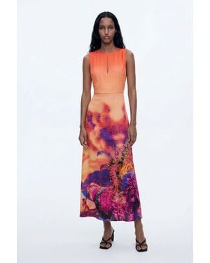Desigual Dress Designed By Mr. Christian Lacroix, Viscose - White