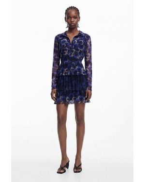 Desigual Dress Designed By Mr. Christian Lacroix, Polyester - Blue