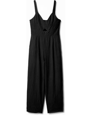 Desigual Mono Largo Flocado - Negro
