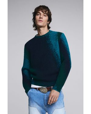 Desigual Jacquard Splatter Jumper - Blue