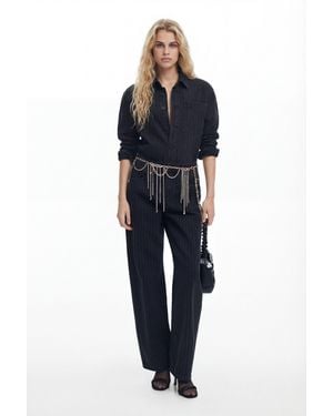 Desigual Straight Jeans With Topstitching - Blue