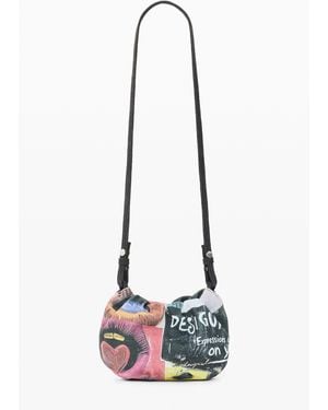 Desigual Large Printed Crossbody Wallet, Cotton - White