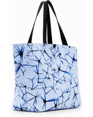 Desigual Extra Large Reversible Arty Shopper Bag - Blue