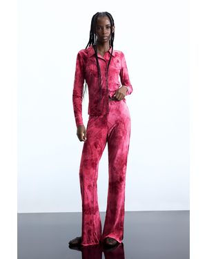 Desigual Flocked Trousers, Polyester - Red
