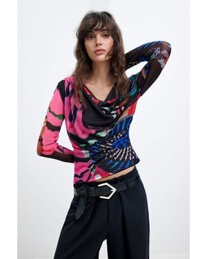 Desigual Printed Knit T-Shirt M. C. Lacroix, Polyester - Multicolour