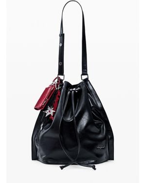 Desigual Medium Shiny Backpack, Polyurethane - Black