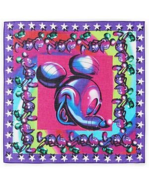 Desigual Mickey Mouse Square Scarf, Cotton - Blue