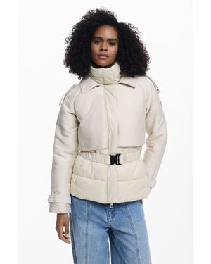 Desigual Hybrid Padded Coat - Brown