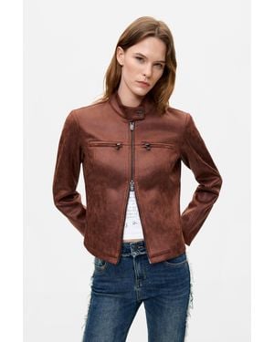 Desigual Jacket Leather Effect, Polyester - Red
