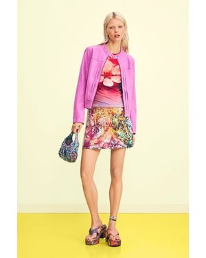 Desigual Printed Mini Skirt, Viscose - Red
