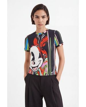 Desigual Christian Lacroix Mickey Mouse T-Shirt, Polyamide - Red