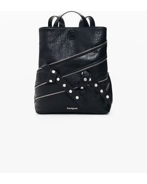 Desigual Kleiner Mini-Rucksack, Polyurethan, Schwarz