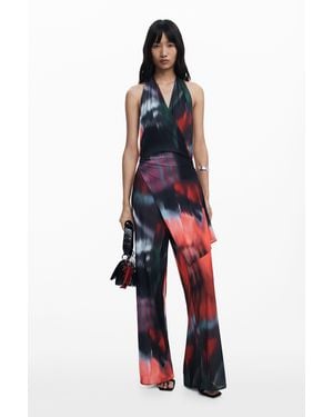Desigual Open-Back Jumpsuit - Red